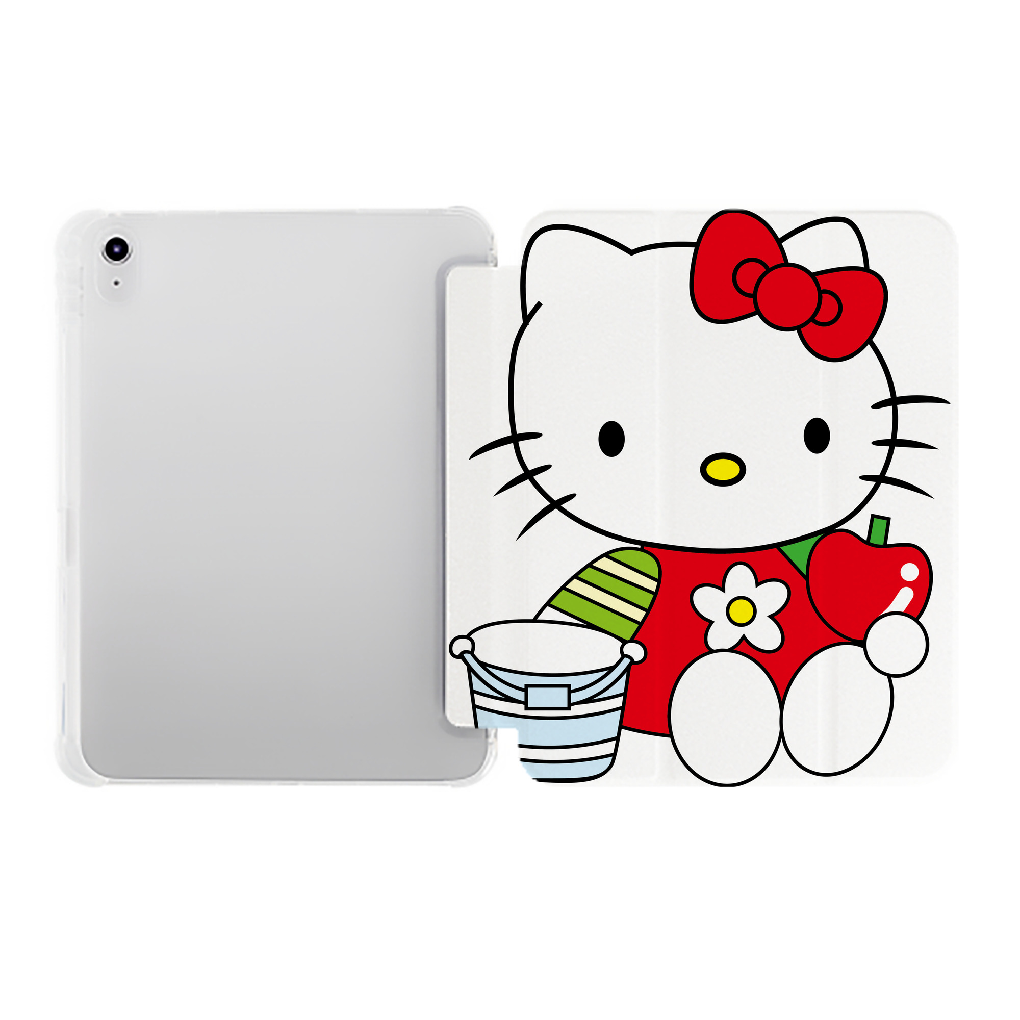（画像用） Hello Kitty ハローキティ IPad ケース ペン収納付き 三つ折りスタンド PUレザー×シリコン 対応機種9.5/10.5/10.9インチ